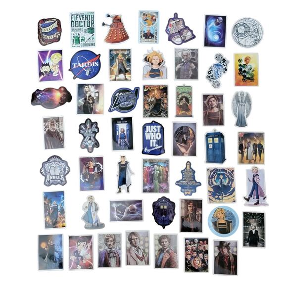 Doctor Who Stickers Lot 49 Stocking Stuffer Tardis Time Lord Daleks Whovian Gift - Picture 1 of 10